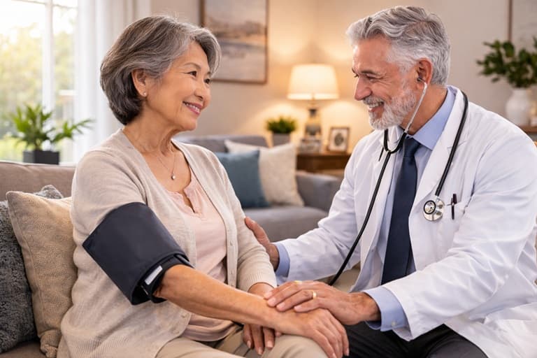 Provider reviewing a principal care management plan