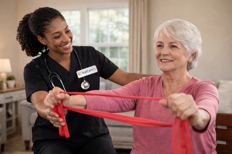Patient using therapeutic monitoring at home